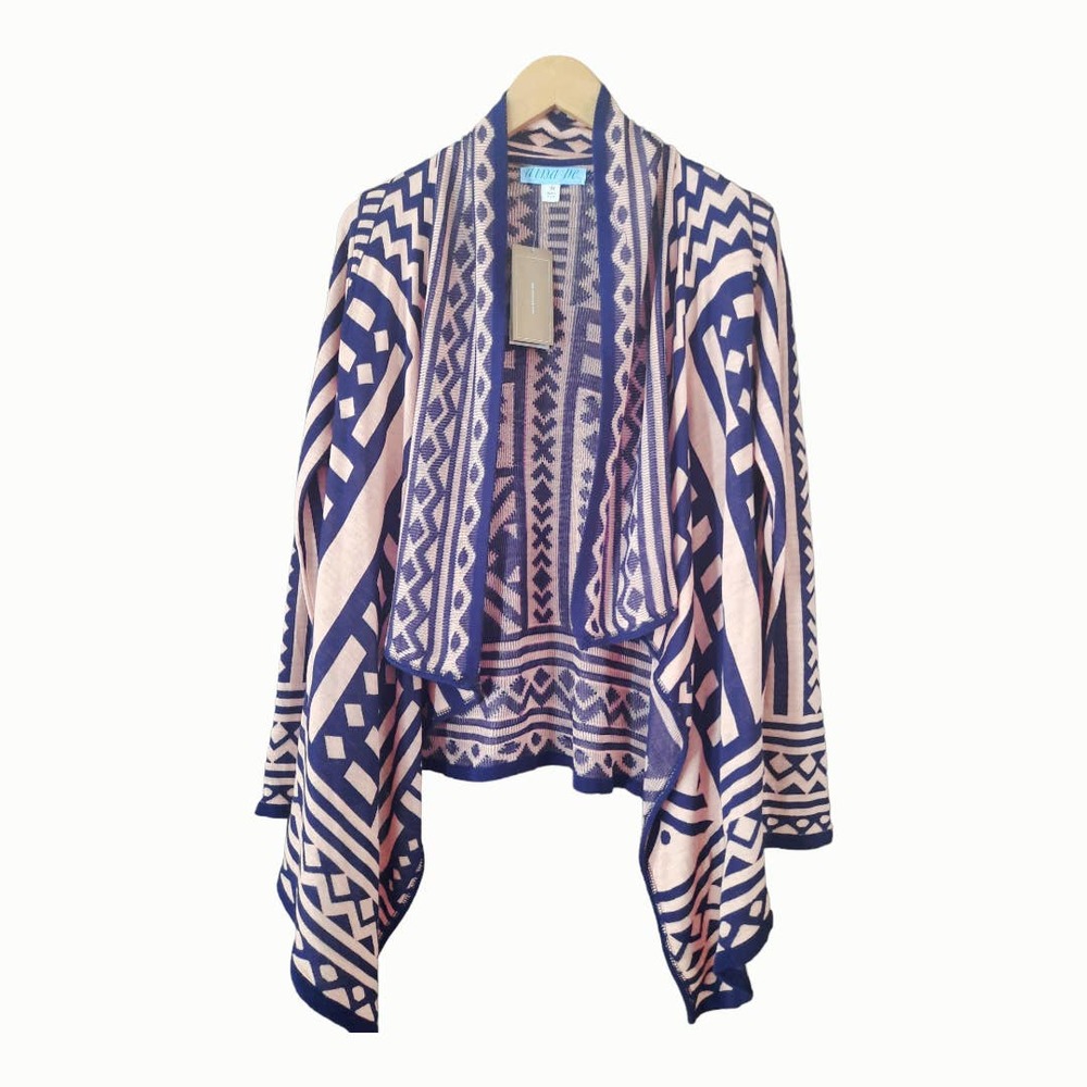 Dina Be Francesca's Womens Navy Pink Open Wrap Size Medium NWT